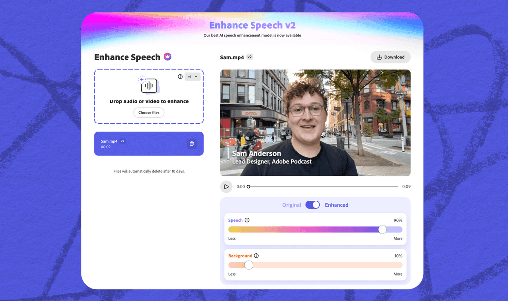 Adobe Podcast Enhance Speech